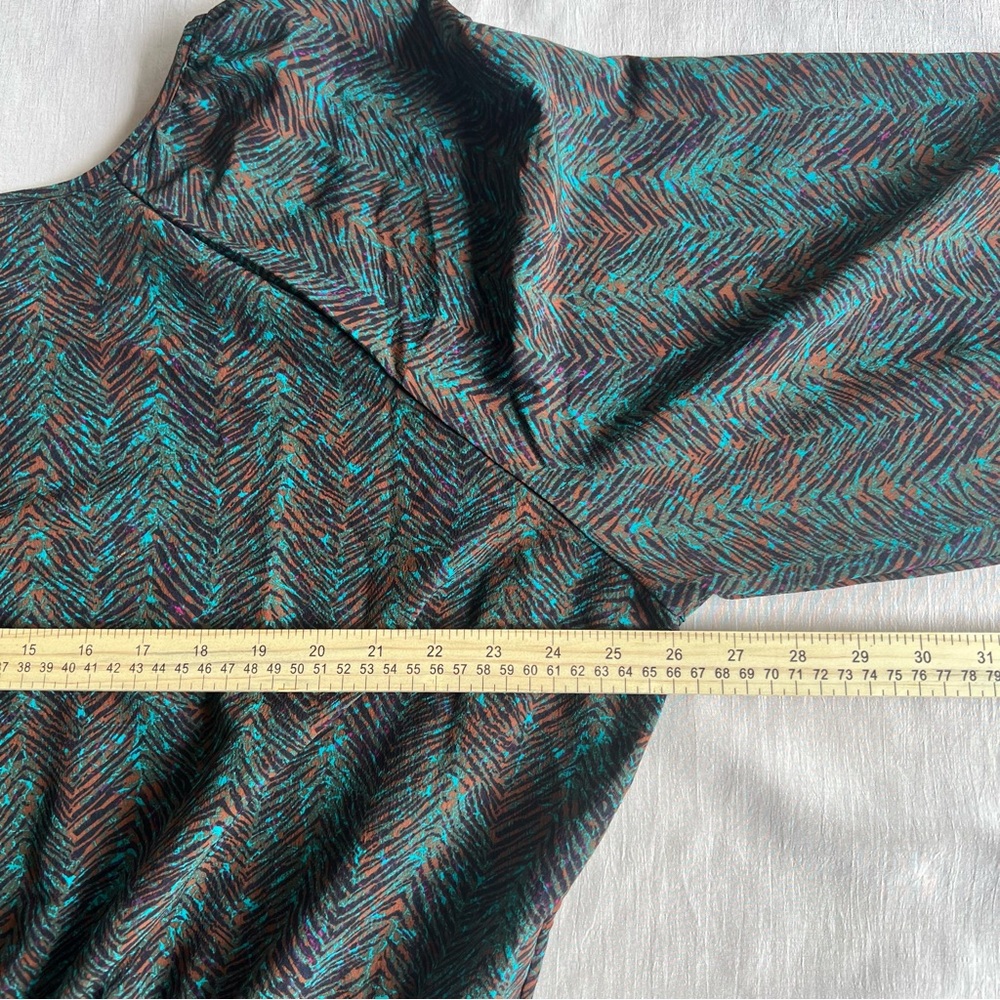 Wrangler Retro NWT Green Brown V-Neck Long Sleeve Stretchy Dress Size 3XL - Picture 8 of 9